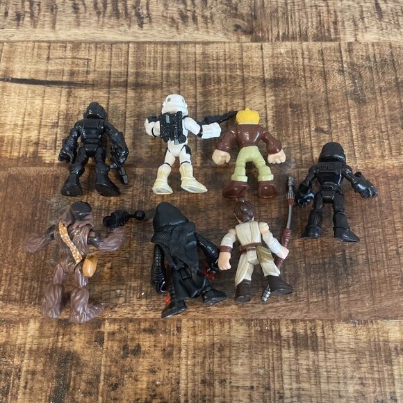 Lot of 7 Star Wars Hasbro Playskool Galactic Heroes Figs Han, Chewbacca Ray - Picture 7 of 9